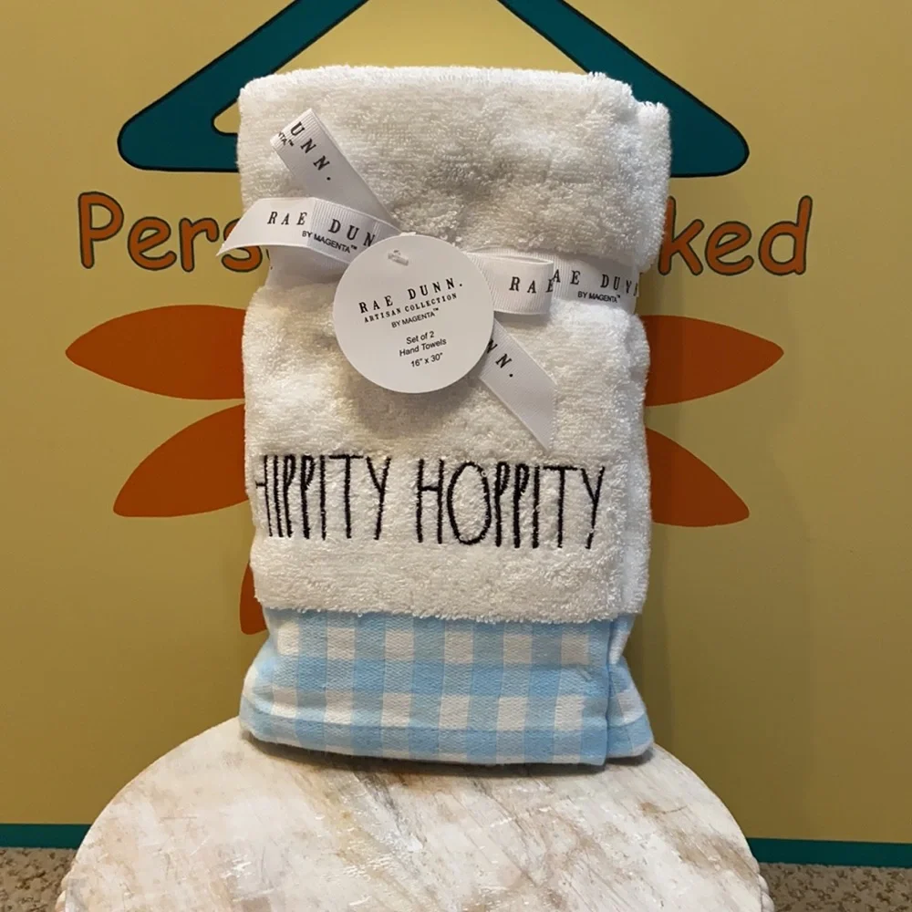 Rae Dunn HIPPITY HOPPITY Hand Towels